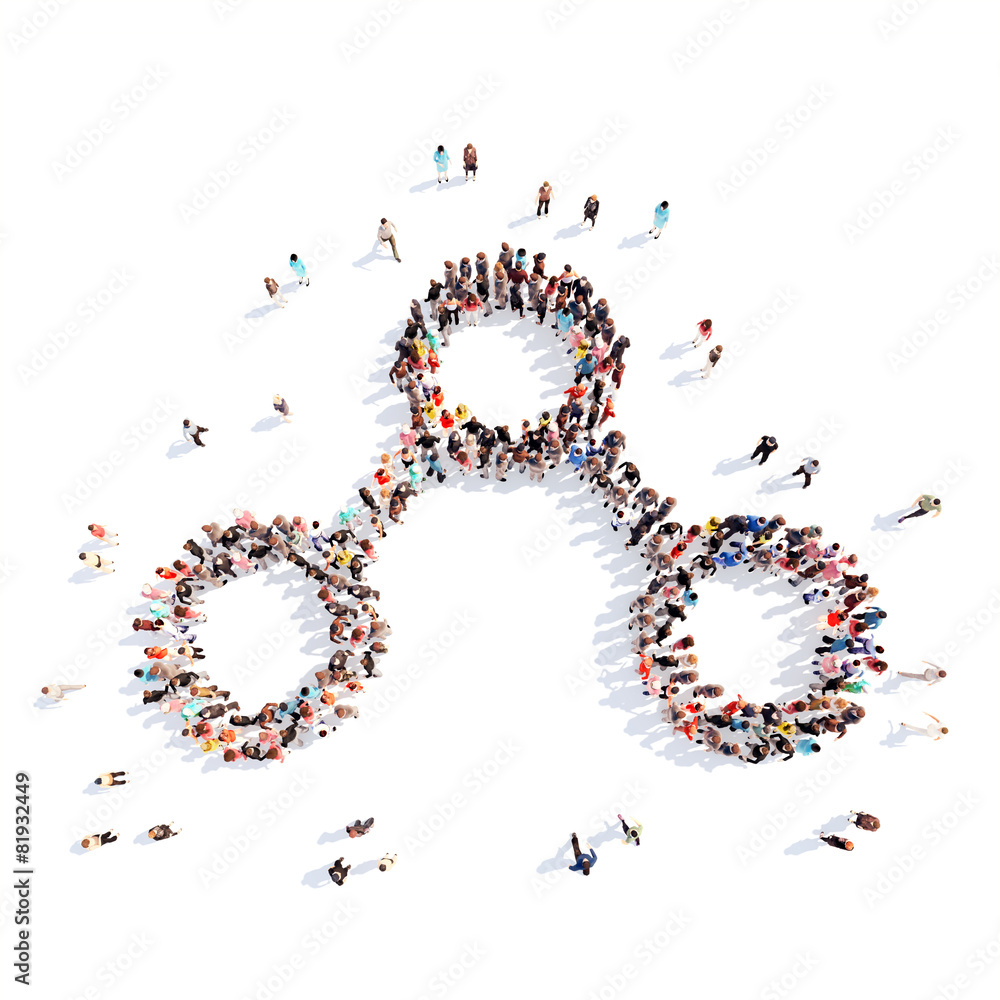People in the form of an abstract symbol business. People in the form of an abstract symbol business.