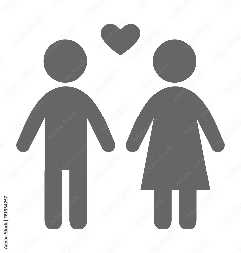 Love couple pictogram flat icon isolated on white background Love couple pictogram flat icon isolated on white background