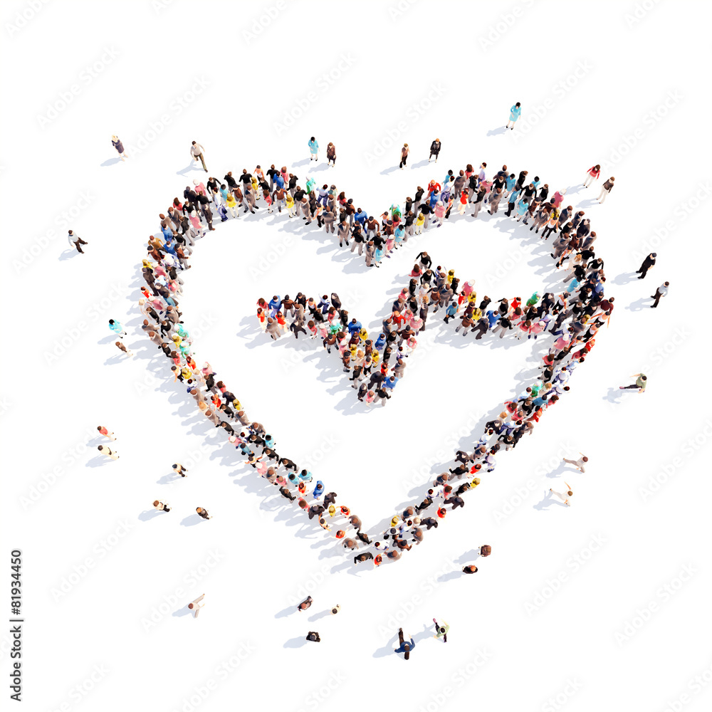 People in the form of hearts. People in the form of hearts.