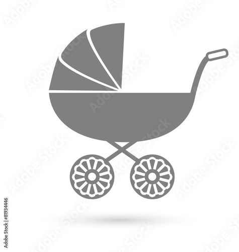 Baby carriage - pram icon isolated on white background