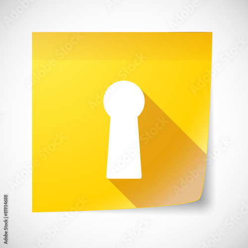Sticky note icon with a key hole