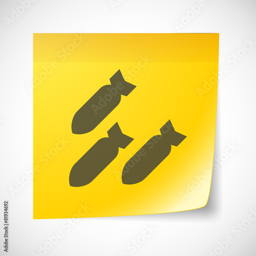 Sticky note icon with bombs