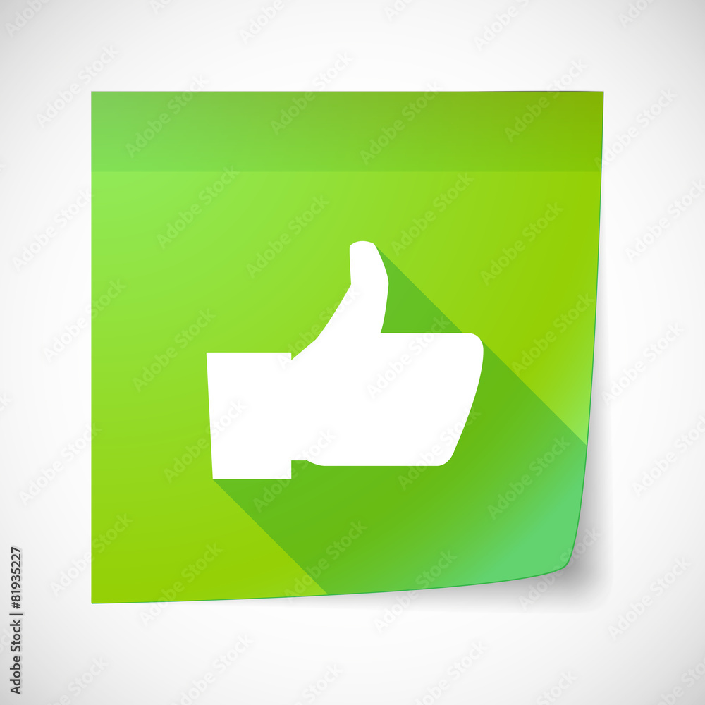 Sticky note icon with a thumb up hand Sticky note icon with a thumb up hand