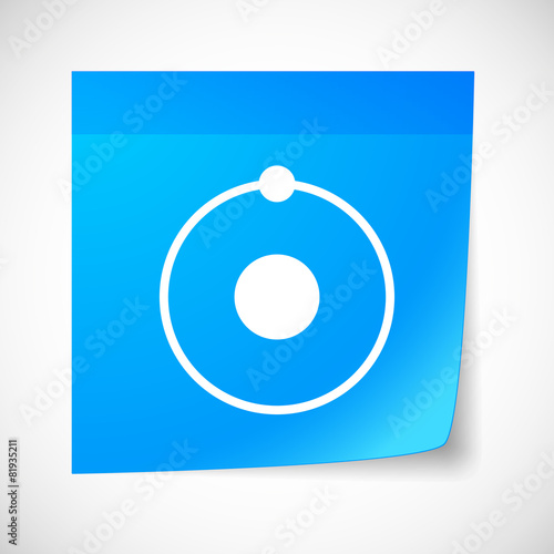 Sticky note icon with an atom