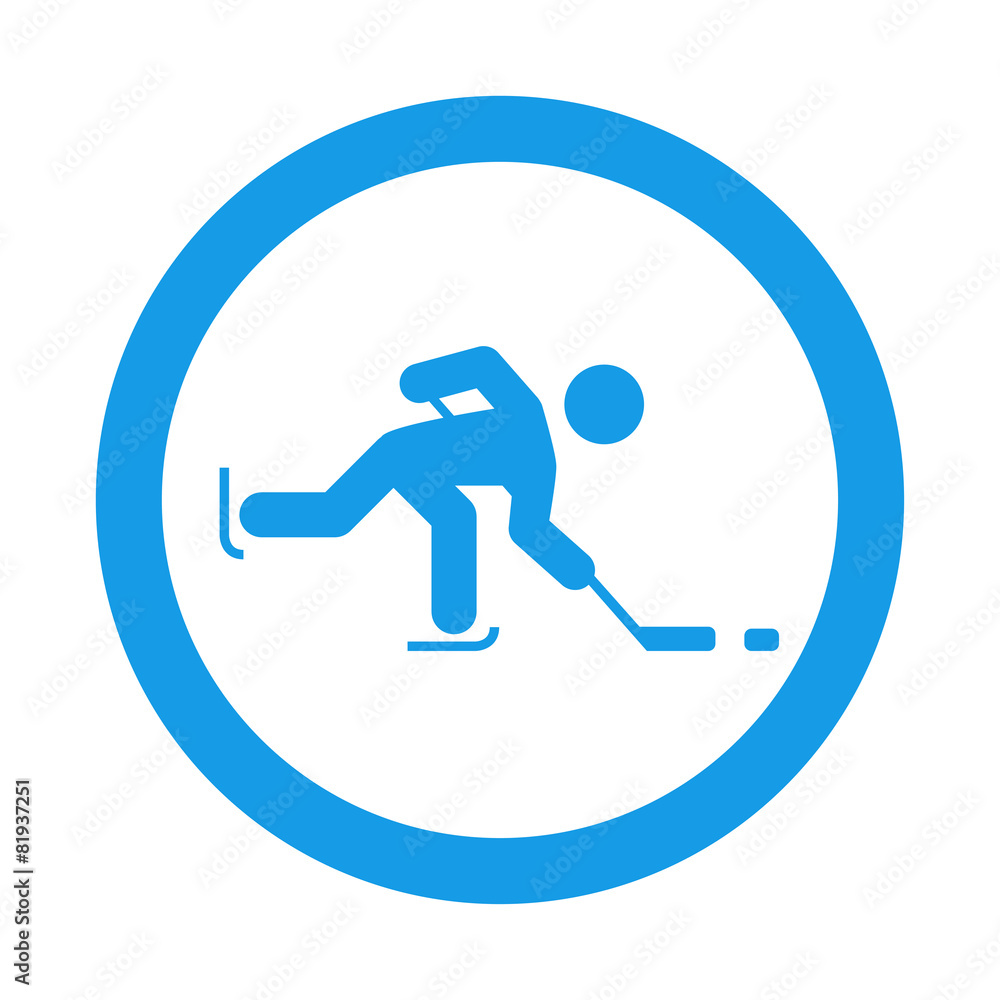 Icono redondo hockey sobre hielo azul Icono redondo hockey sobre hielo azul