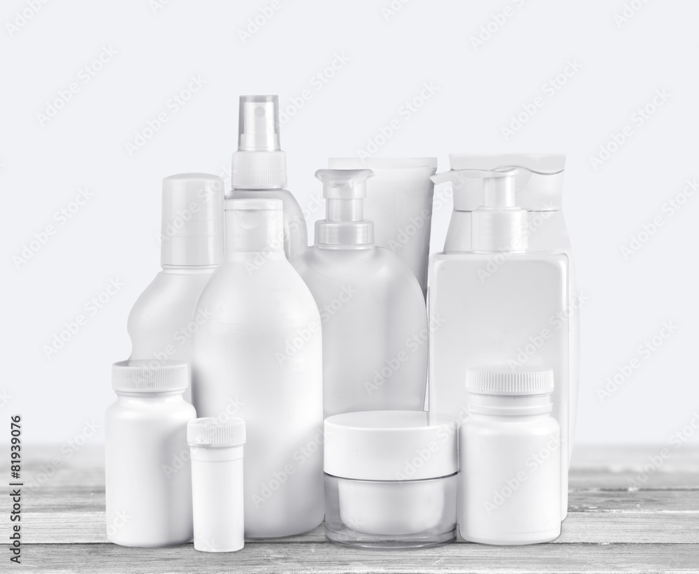 Blank. Still life portrait of a group of product packaging Blank. Still life portrait of a group of product packaging