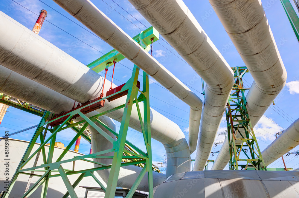 Pipes at thermal electic power station. Industry Pipes at thermal electic power station. Industry