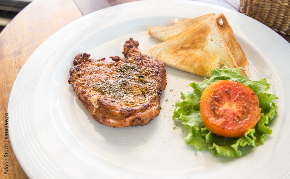 Fried pork chop, mashed potato