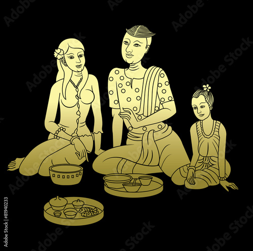Thai art pattern vector