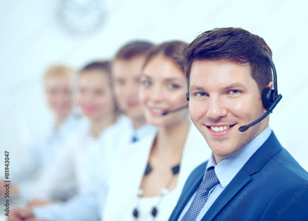 Attractive Smiling positive young businesspeople and colleagues Attractive Smiling positive young businesspeople and colleagues