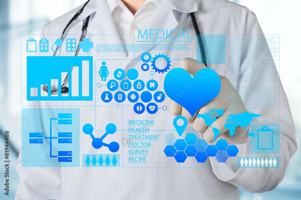 Medical. Medicine doctor working with modern computer interface Medical. Medicine doctor working with modern computer interface