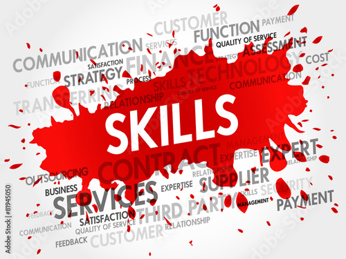 Skills related items words cloud, business concept