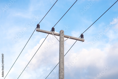 Power cables on a pole.