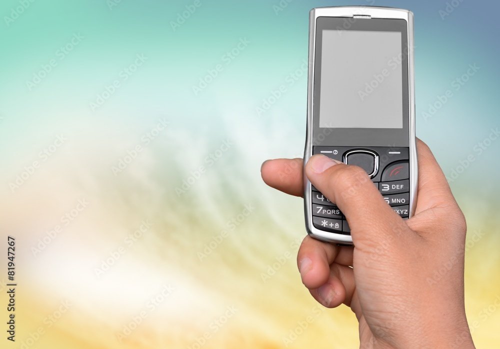 Mobile Phone. Flat cell phone in hand Mobile Phone. Flat cell phone in hand