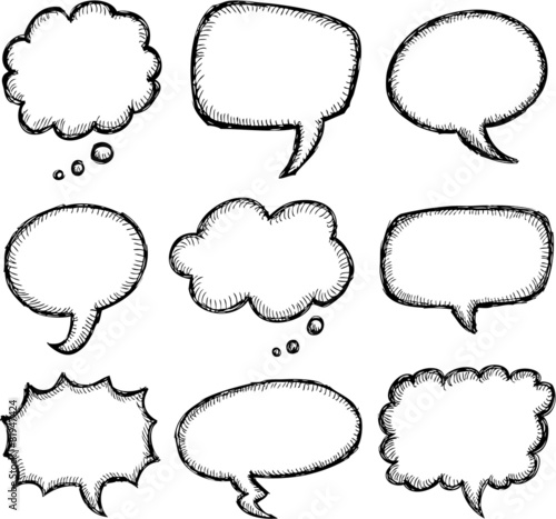 Hand drawn comic speech bubble