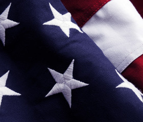 Closeup of an American Flag