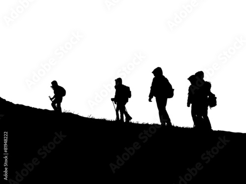 Hiking on a mountain