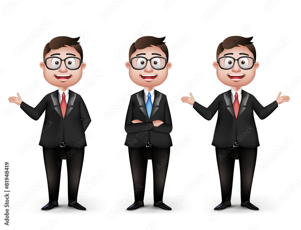 Set of Realistic Smart Different Professional Characters Set of Realistic Smart Different Professional Characters