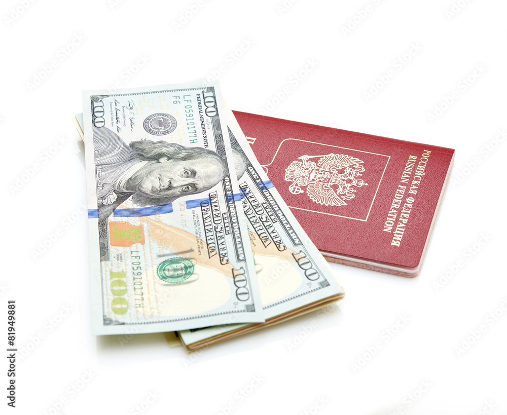 Russian passport with American dollars Russian passport with American dollars