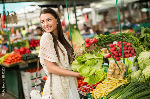 Young woman on the market