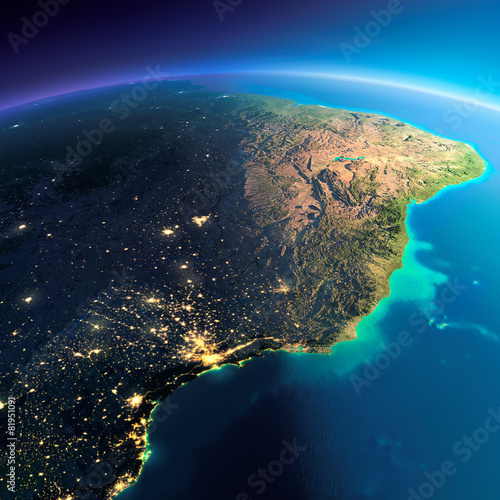 Detailed Earth. East Coast of Brazil