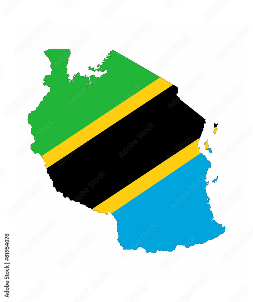 Obraz premium tanzania flag map