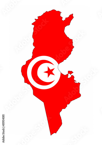 tunisia flag map