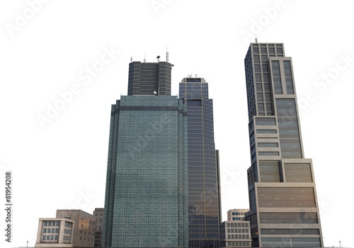 City Buildings Isolated On White