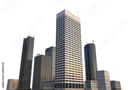 City Buildings Isolated On White