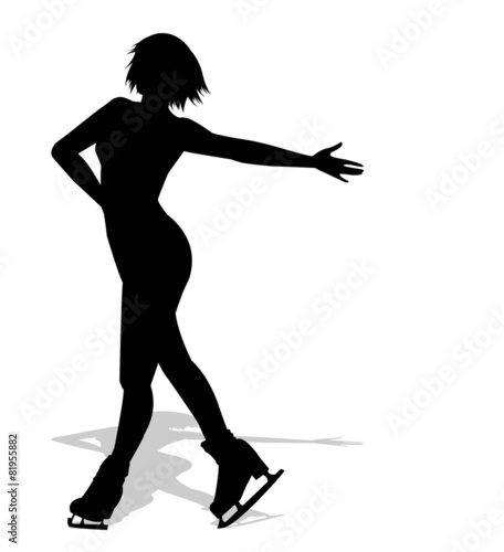 silhouette di pattinatrice sul ghiaccio