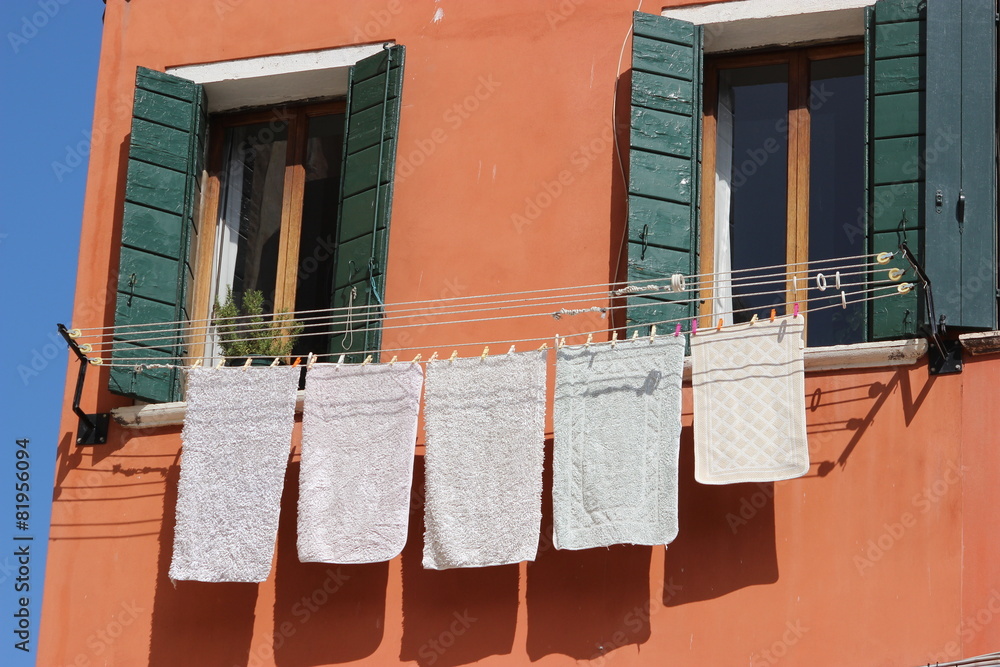 Obraz premium Linges qui sèche au soleil à Venise