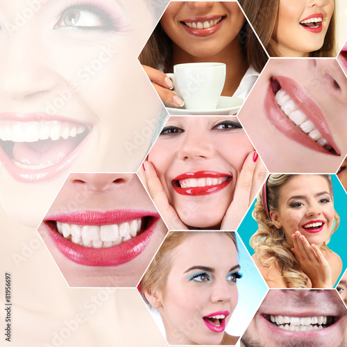 People smiles collage