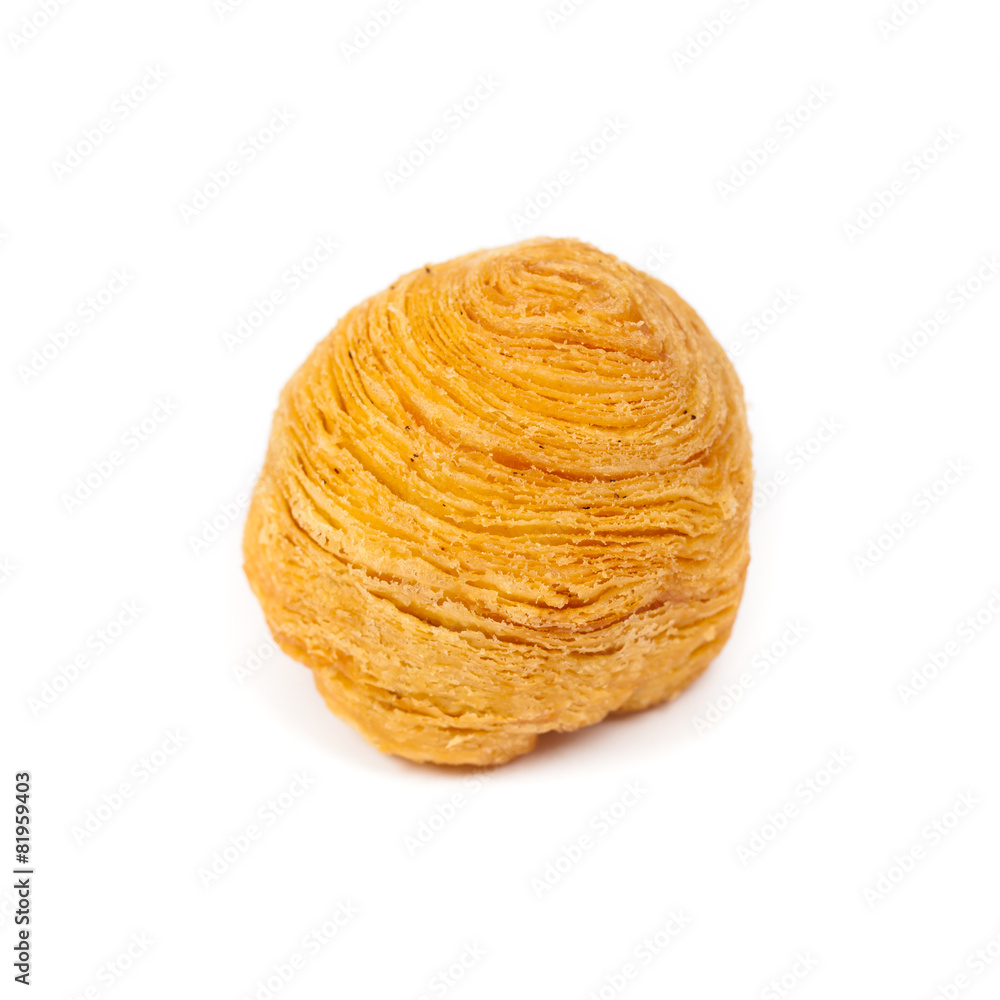 Durian Puff on white background. Macro. Shallow dof. Durian Puff on white background. Macro. Shallow dof.