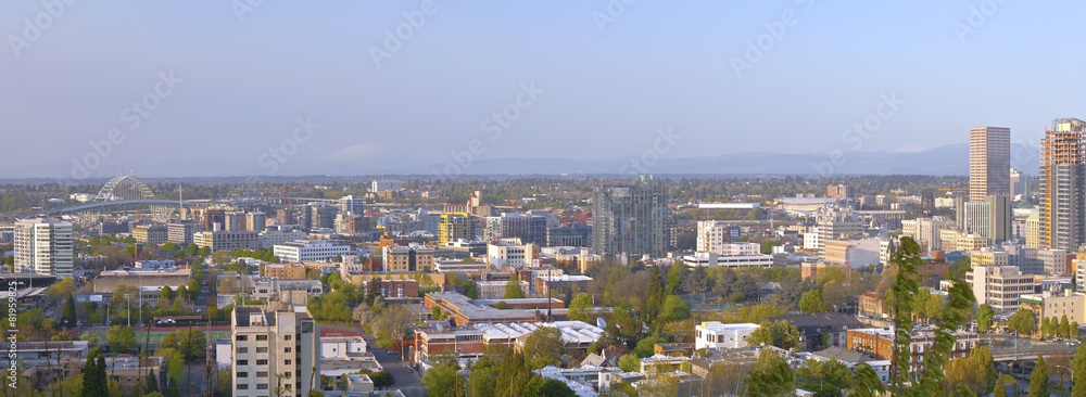 Panoramic view of the industrial area Portland Oregon.