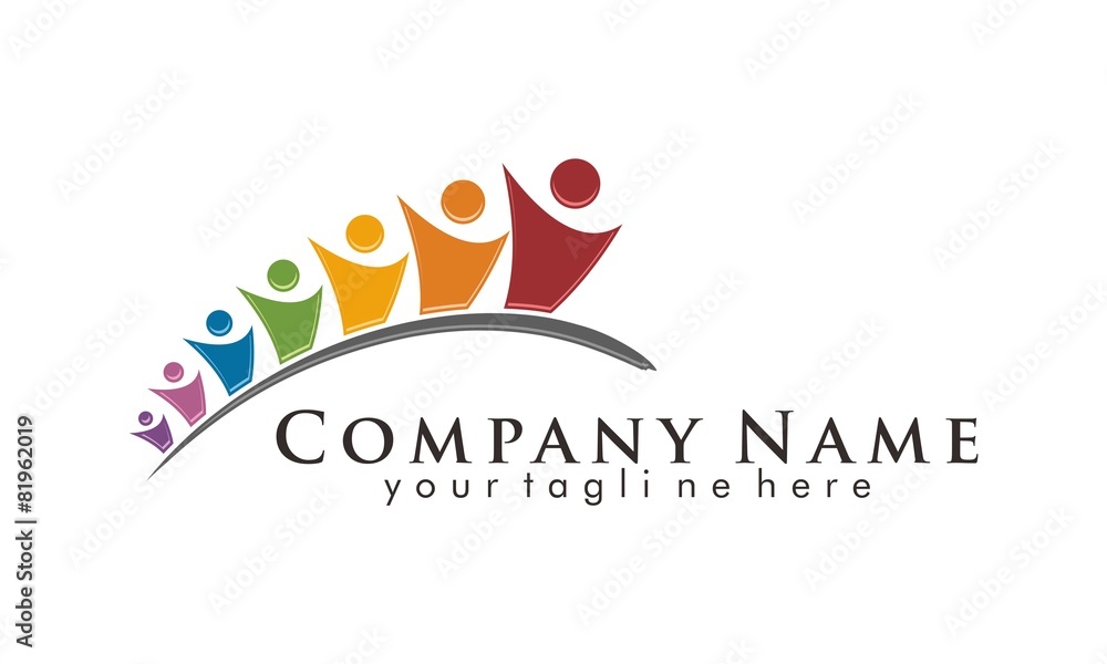 Colorful Humanity Diversity Logo Vector