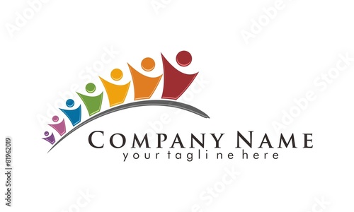 Colorful Humanity Diversity Logo Vector