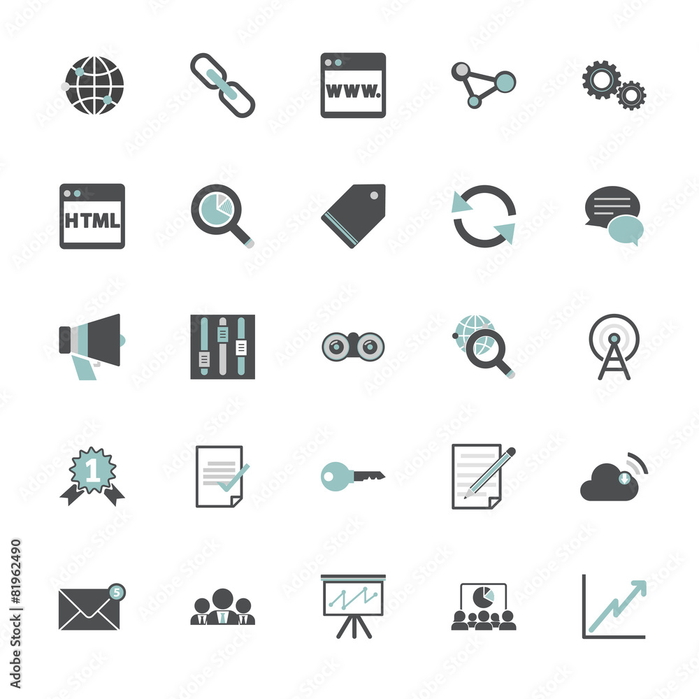 Fototapeta premium Search Engine Optimisation Information Content Icon Concept