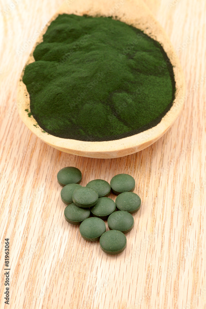 Closeup organic spirulina algae Closeup organic spirulina algae