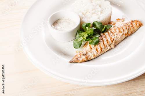 fish with rice