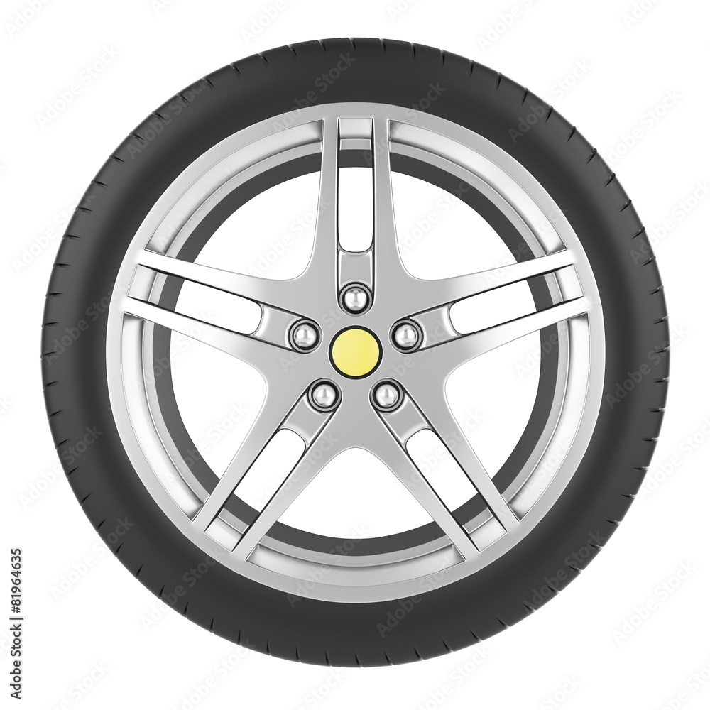 Sport car wheel isolated on a white background. Sport car wheel isolated on a white background.