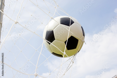 Soccer ball in the goal © hin255
