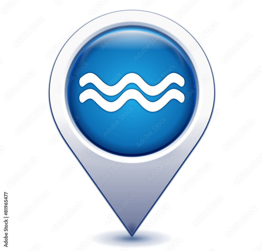 Obraz premium inondation sur marqueur géolocalisation bleu