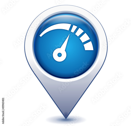 jauge sur marqueur géolocalisation bleu