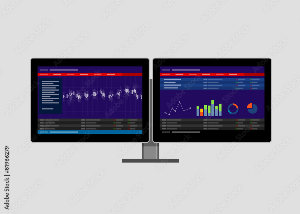 dual two monitor stock transaction terminal dual two monitor stock transaction terminal