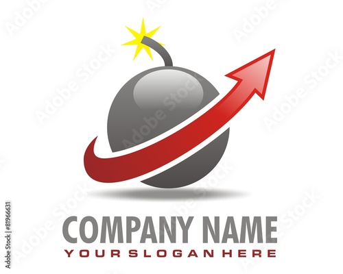 bomb arrow logo image vector