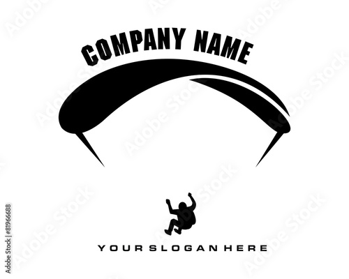 paragliding parachute logo image fector