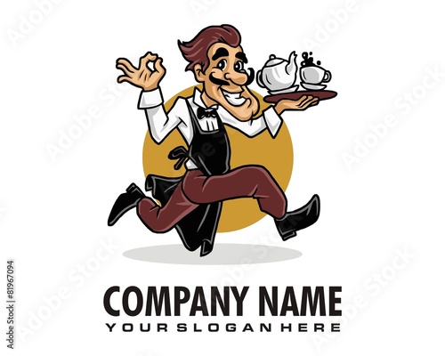 man servant logo image vector