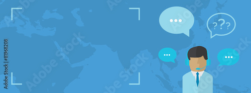 Male call center avatar. Man wearing headsets