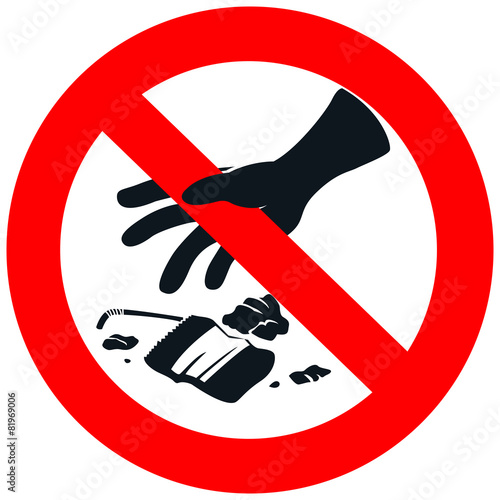 No litter sign in white isolated background, create by vector