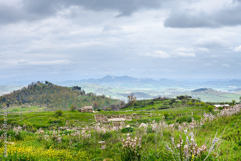 landscape with Morgantina settlement in Sicily